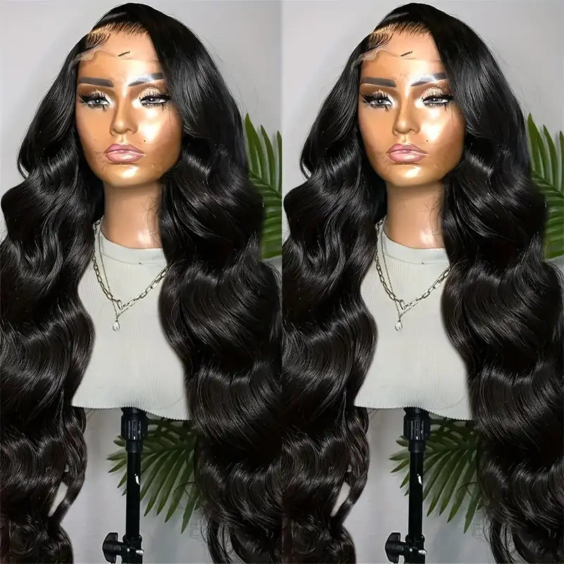 Women Black Loose Wave Preplucked Baby Hair Bleached Knots Wig