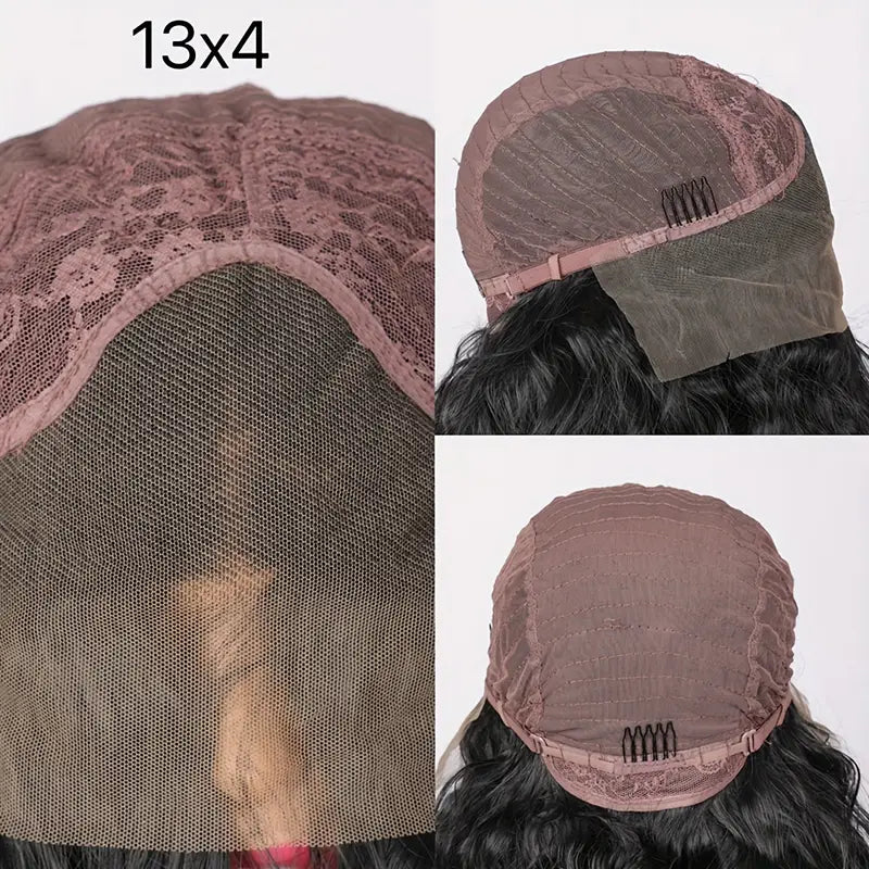 Women Black Loose Wave Preplucked Baby Hair Bleached Knots Wig
