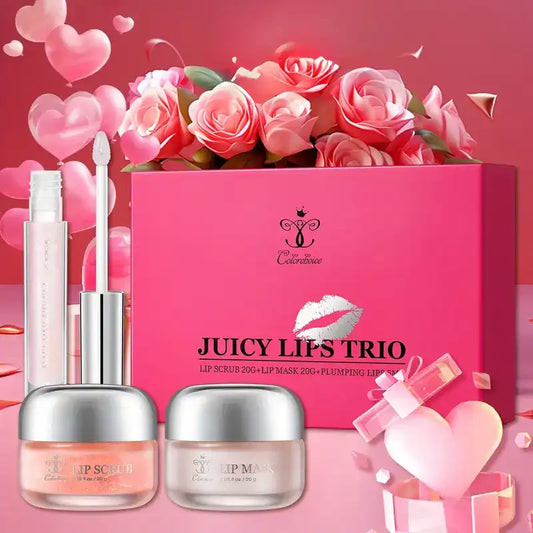 Juicy Lips 3pcs Kit – Scrub, Mask & Plumping Gloss Set