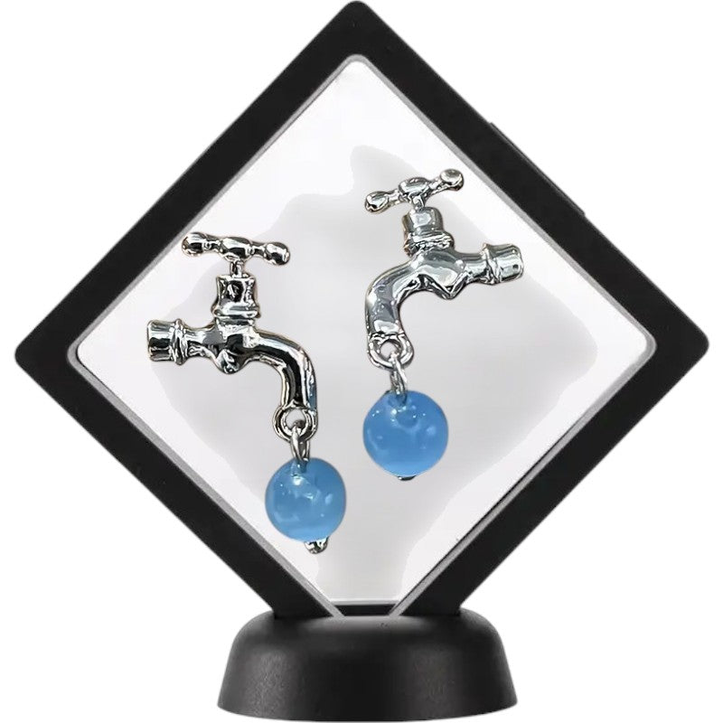 Fashionable Faucet Shape Earrings for Women and Girls Silver