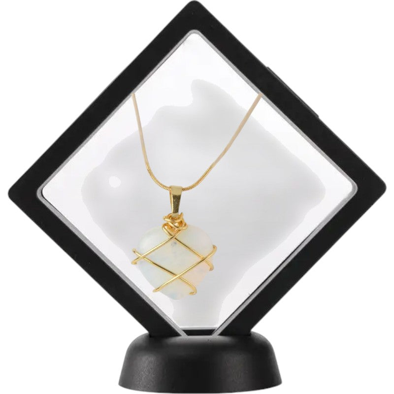 Elegant Heart-Shaped Pendant Necklace for Women - Stylish Jewelry Gift Opal