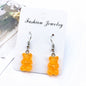 1 Pair Sweet Fun Resin Gummy Bear Stud Earrings Orange