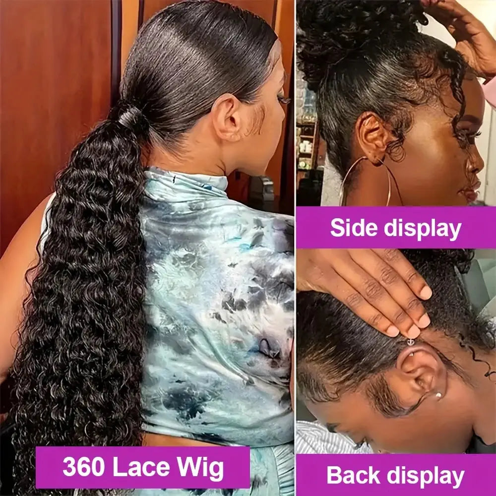 360 Water Wave Wig – 200% Density, Invisible Strap, Glueless