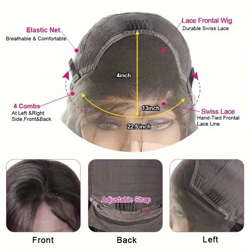 13x4 Lace Front Body Wave Wig – 200% Density, Human Hair