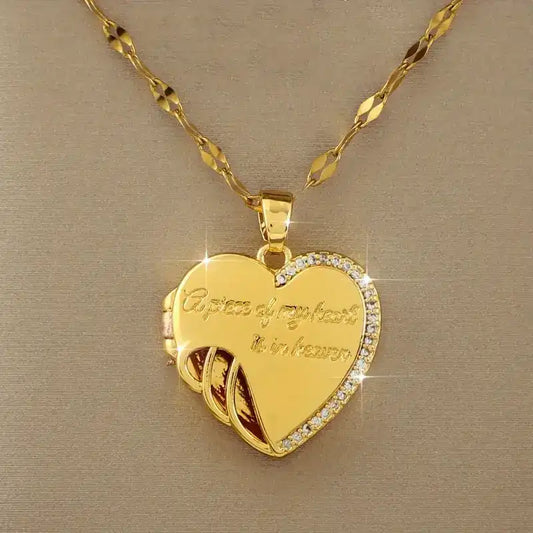 Elegant Copper Heart Locket Necklace