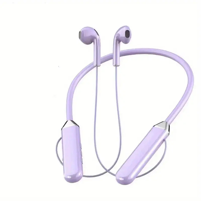 Wireless Neckband Earphones – Noise Cancelling, Sport, USB Charge Purple