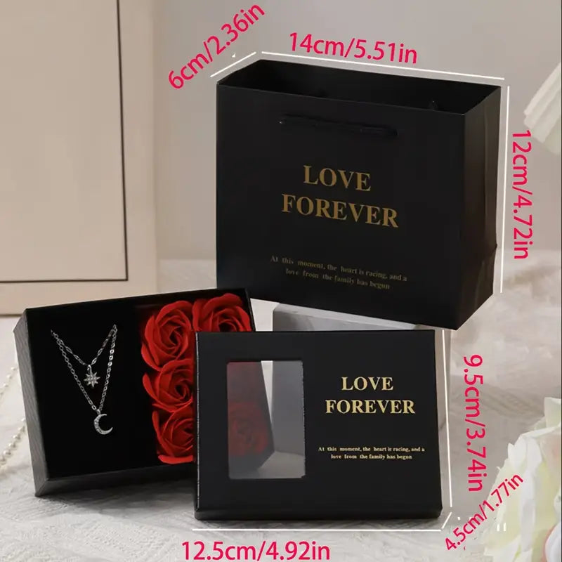 Valentine’s Gift Box with Soap Flowers & “Love” Necklace