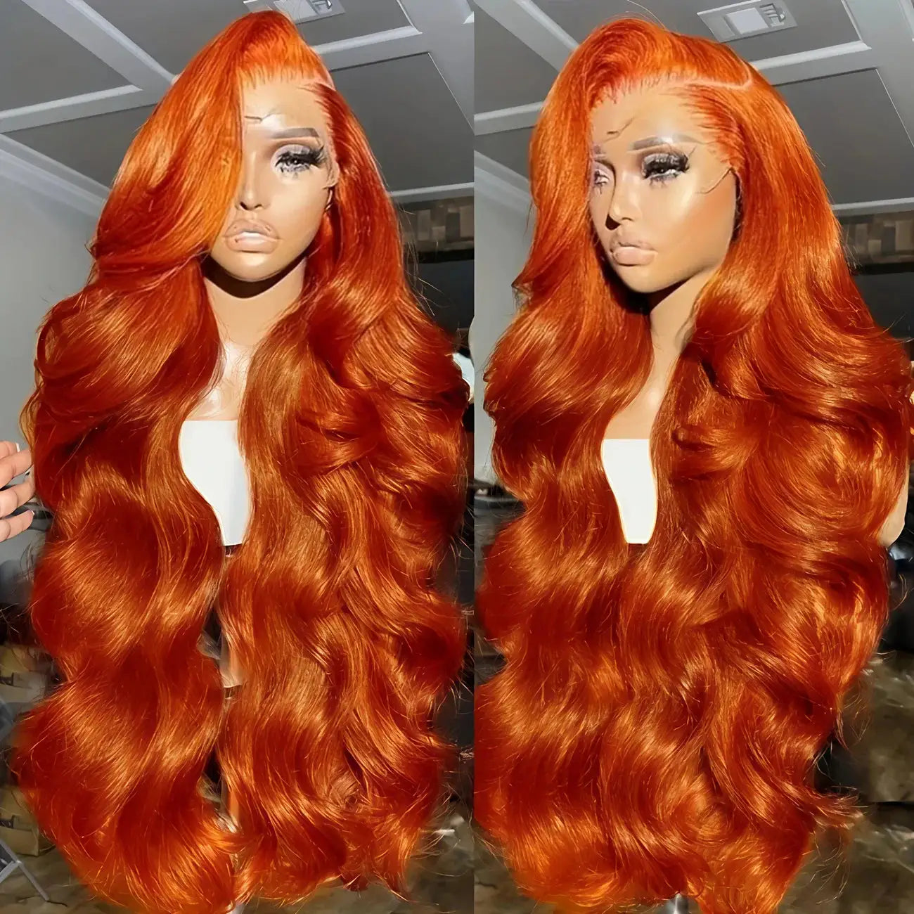 350 Ginger 13x6 Lace Wig – Body Wave, HD, 200% Density