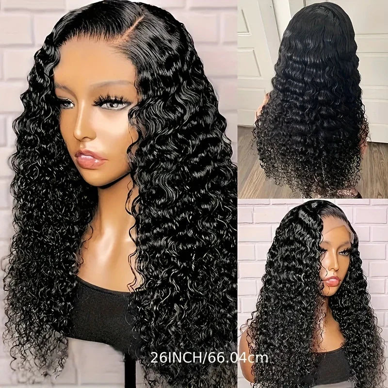 13x4 Deep Wave Lace Front Wig – 18" Human Hair Wig - deep wave, lace wig, human hair