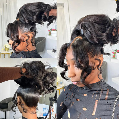 24inch Green & Blue Highlight  Lace Front Brazilian Body Wave Wig