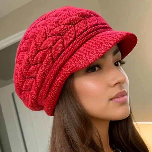 Winter Warm Acrylic Beanie Hat – Lightweight & Breathable Red