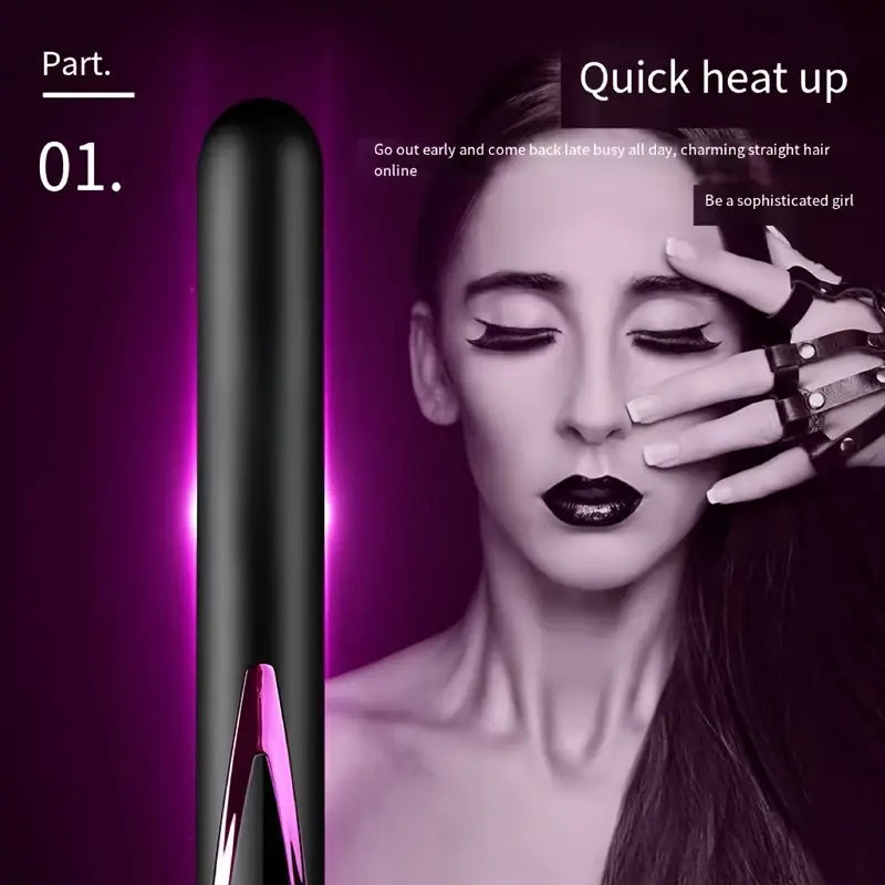 2-in-1 Hair Straightener & Curler – Ion Tech & Adjustable Heat