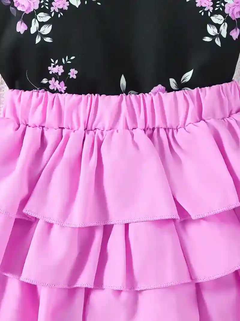 Girls Floral Halter Top, Skirt & Hat – 3PC Summer Set | Adorable Kids Outfit