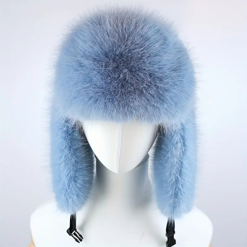 Vintage Fleece-Lined Bomber Hat – Warm Winter Ear Flaps