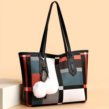 Chic Everyday Lightweight Plaid Shoulder Bag