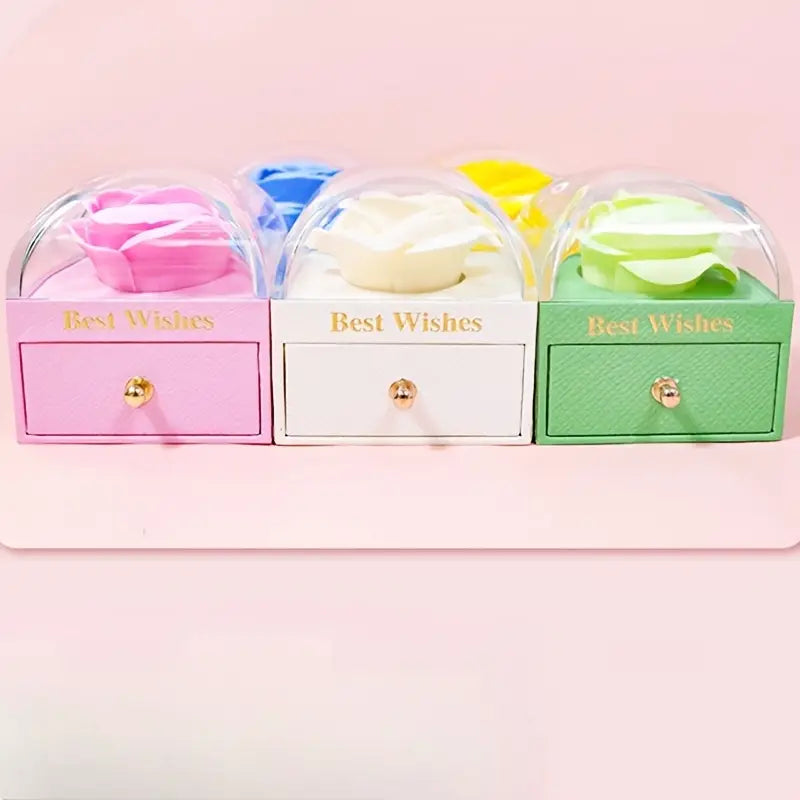 Glam Macaron Jewelry Box with Drawers – Soap Flower Look