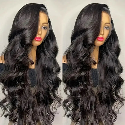 Women Black Loose Wave Preplucked  Baby Hair Bleached Knots Wig