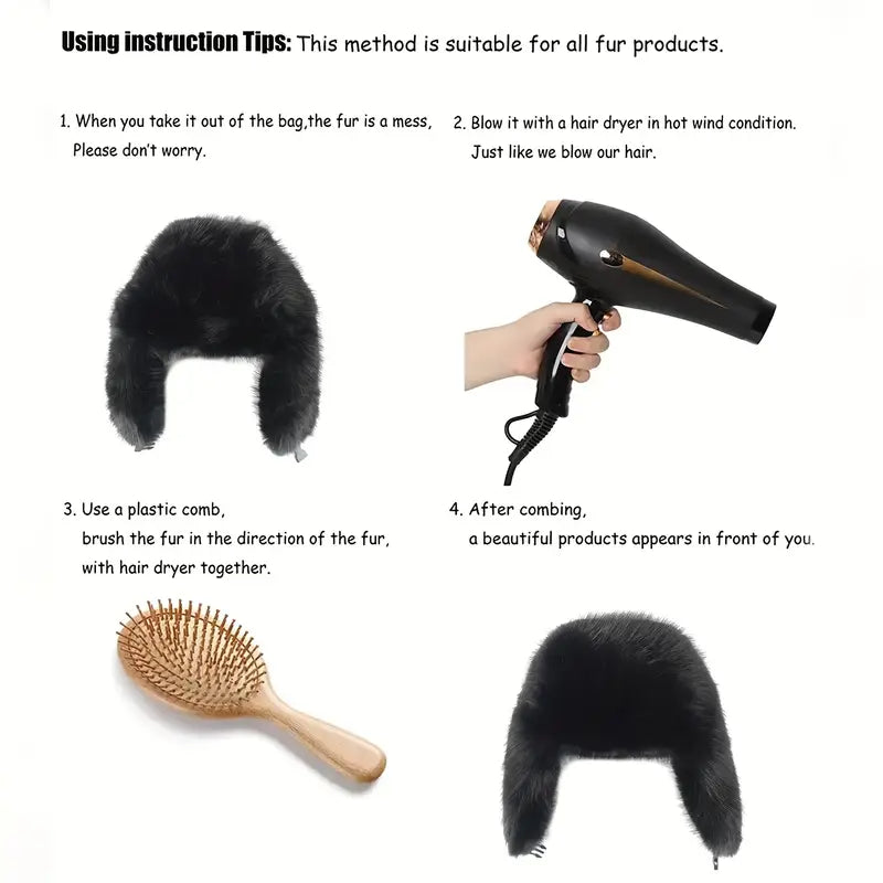 Vintage Fleece-Lined Bomber Hat – Warm Winter Ear Flaps