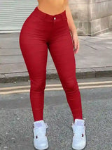 Women's High Waist Stretch Ankle Dress Pants – Slim Fit Professional Trousers