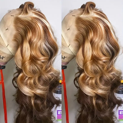 Heat-Resistant Auburn Blonde Lace Front Wig | 13×4 Inch | Loose Curly Wavy  Brazilian Hair