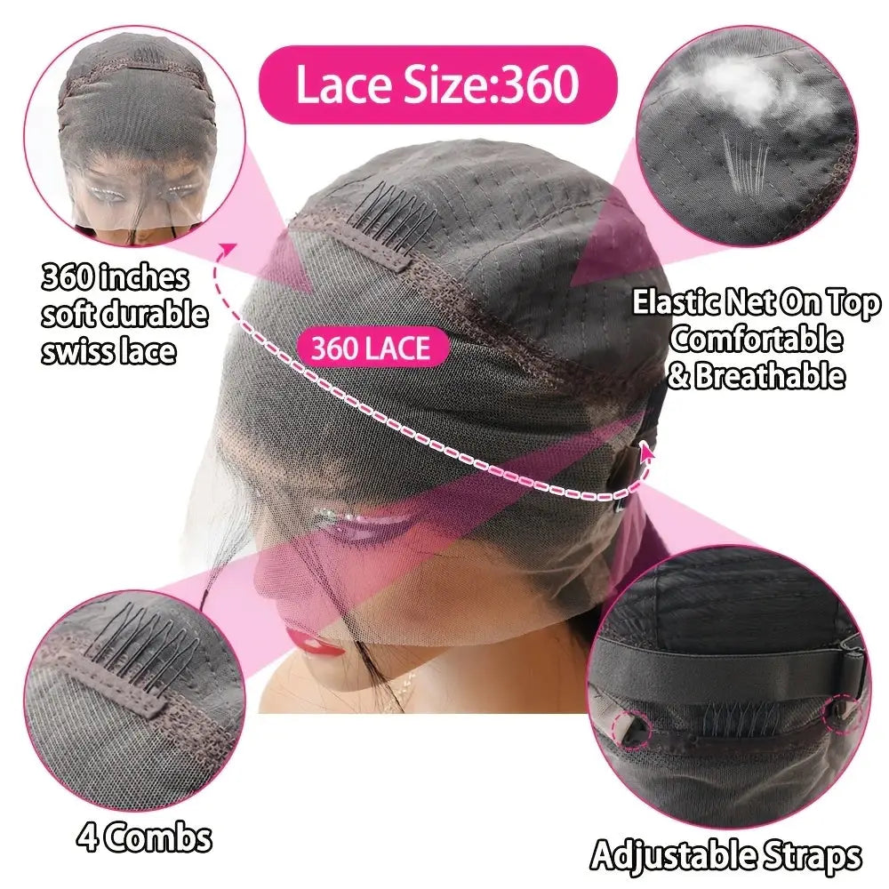 360 Water Wave Wig – 200% Density, Invisible Strap, Glueless