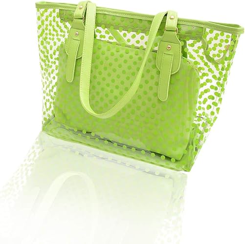2-Piece Clear PVC Shoulder Bag Set – White, Pink, Blue