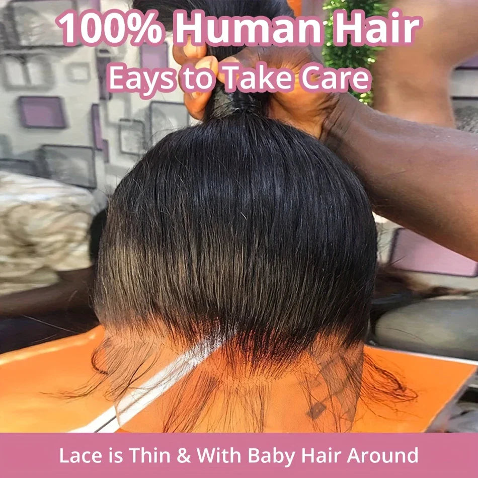 180% Density Full Lace Straight Wig – Natural HD Lace - straight wig, human hair wig, HD lace,