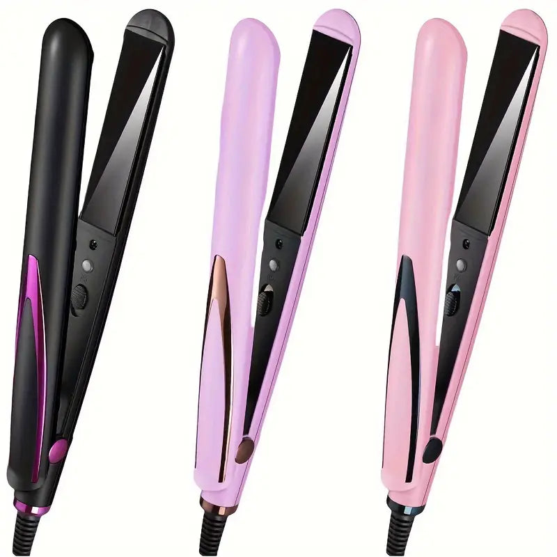 2-in-1 Hair Straightener & Curler – Ion Tech & Adjustable Heat Black