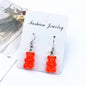 1 Pair Sweet Fun Resin Gummy Bear Stud Earrings Red