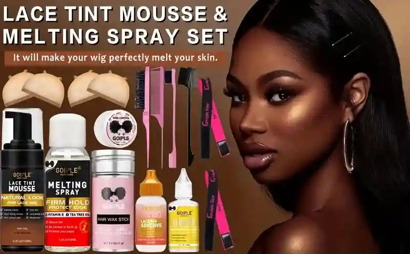 11pcs Medium Brown Lace Tint Mousse & Hair Styling Set