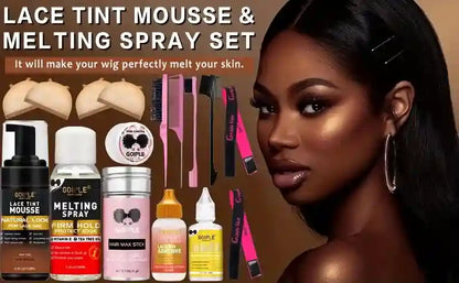 11pcs Medium Brown Lace Tint Mousse & Hair Styling Set