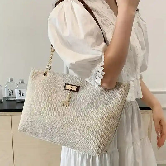 Retro Large Capacity Tote Bag – Stylish Commuter Shoulder Purse
