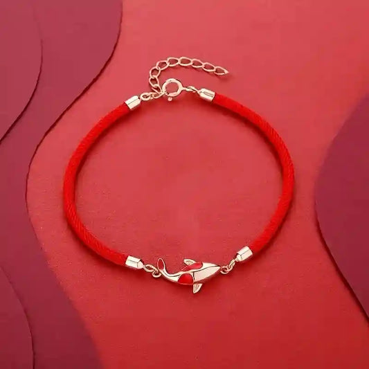 925 Sterling Silver Lucky Dragon Charm Bracelet – Year of Dragon Red Rope