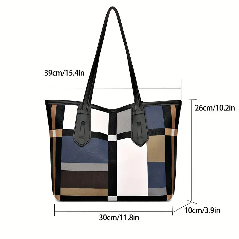 Chic Everyday Lightweight Plaid Shoulder Bag