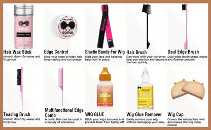 11pcs Medium Brown Lace Tint Mousse & Hair Styling Set