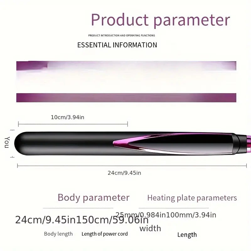 2-in-1 Hair Straightener & Curler – Ion Tech & Adjustable Heat