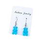 1 Pair Sweet Fun Resin Gummy Bear Stud Earrings Blue