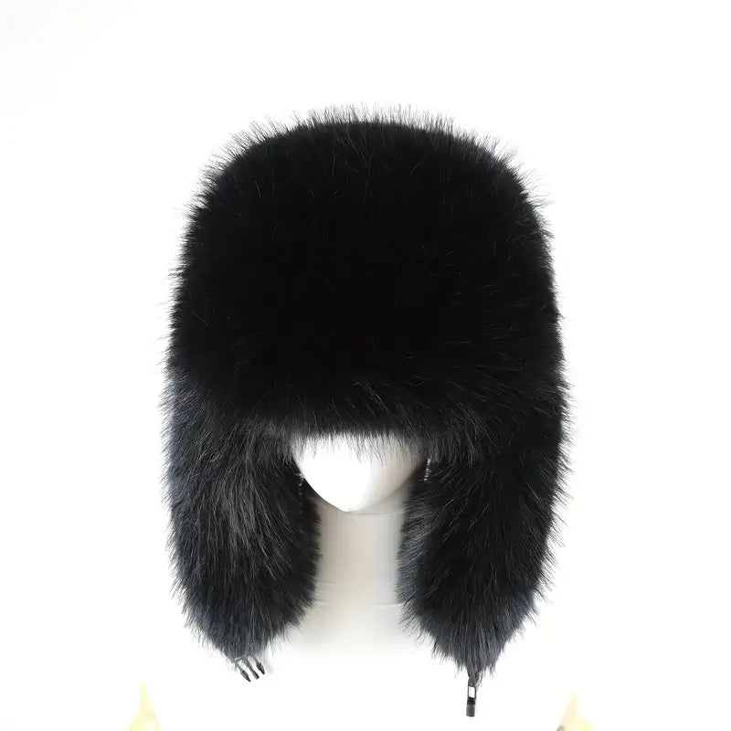 Vintage Fleece-Lined Bomber Hat – Warm Winter Ear Flaps