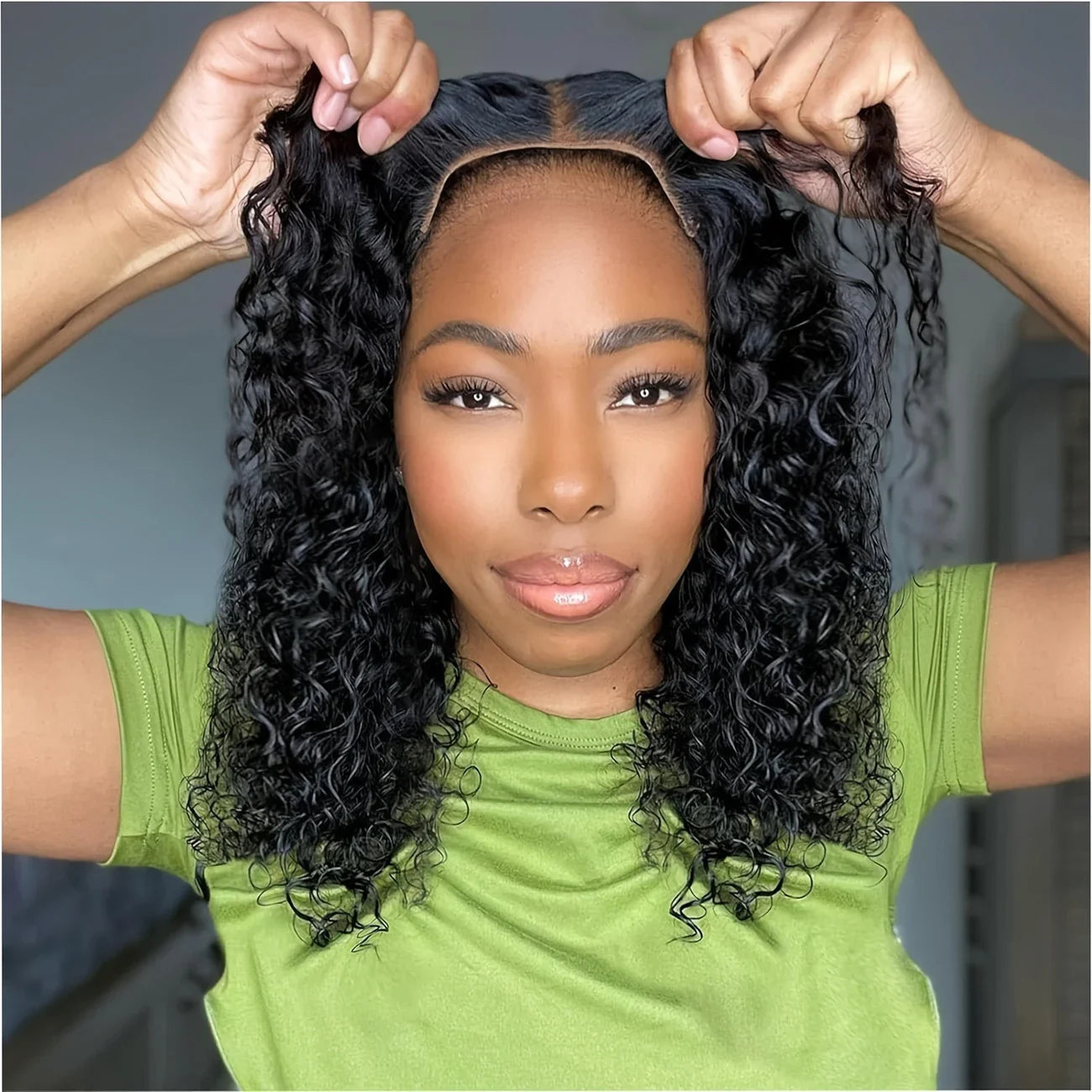 13x4 Deep Wave Lace Front Wig – 18" Human Hair Wig - glueless wig, black girl wigs, deep wave wigs,  18 inch human hair wig, deep wave human hair wig, lace front wig
