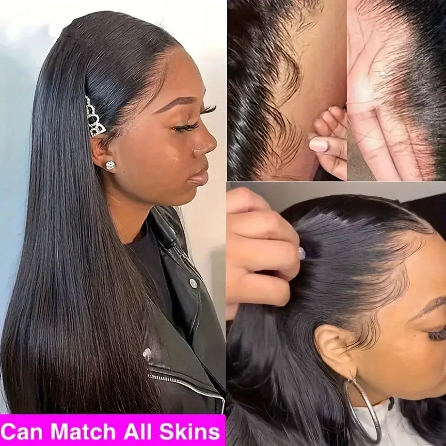 360 Lace Front Deep Curly Wig – 200% Natural Straigth Black