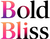 Colorful text 'Bold Bliss' with gradient colors on a white background logo