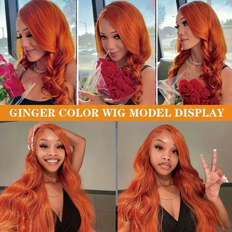 350 Ginger 13x6 Lace Wig – Body Wave, HD, 200% Density