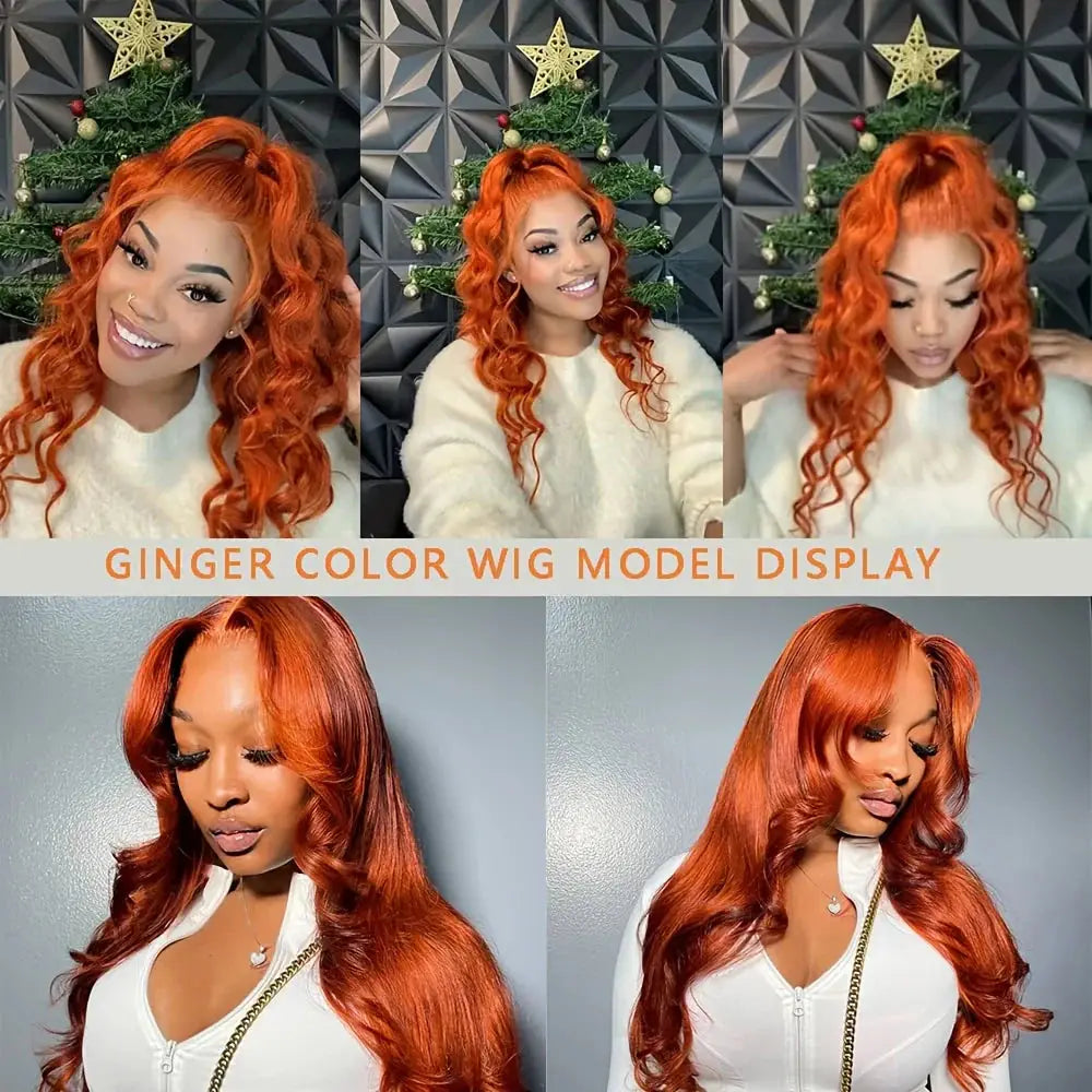 350 Ginger 13x6 Lace Wig – Body Wave, HD, 200% Density