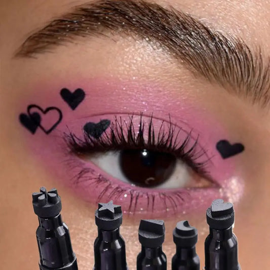 2-in-1 Black Liquid Eyeliner Stamp Pen