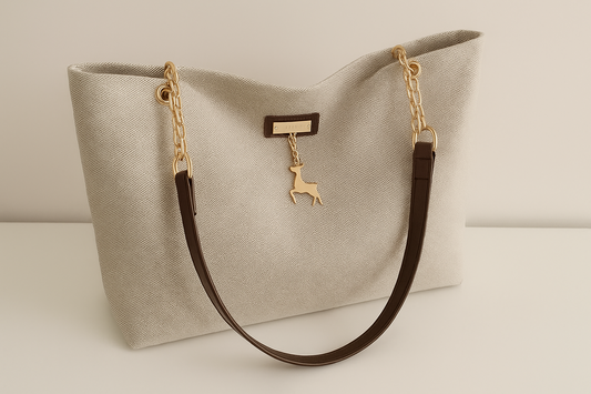 Elegant Large Capacity Tote Bag with Deer Charm
