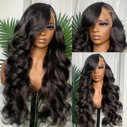 Women Black Loose Wave Preplucked  Baby Hair Bleached Knots Wig