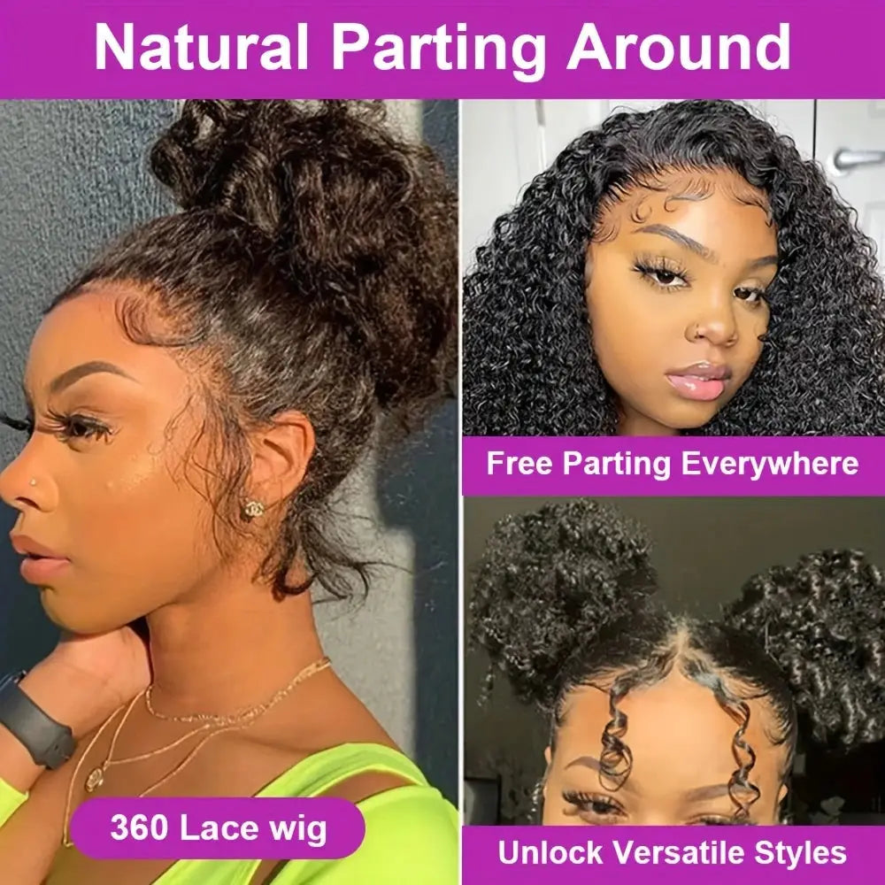 360 Water Wave Wig – 200% Density, Invisible Strap, Glueless
