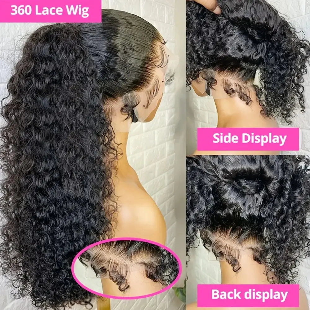 360 Water Wave Wig – 200% Density, Invisible Strap, Glueless