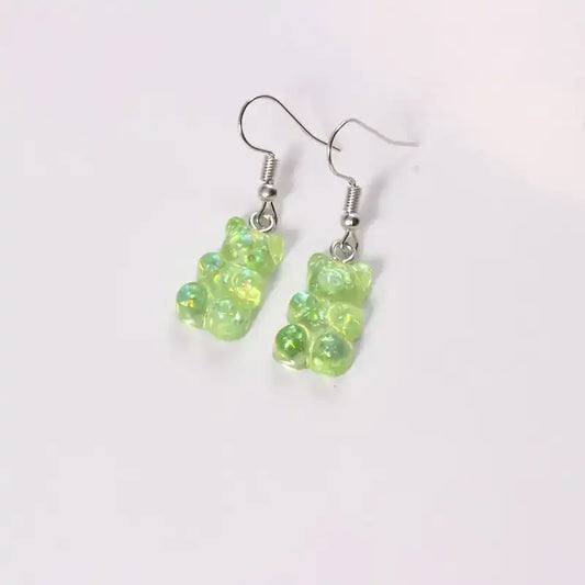 9 Color Resin Bear Drop Earring Set – Gummy Candy Bear Dangle Earrings