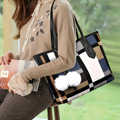 Chic Everyday Lightweight Plaid Shoulder Bag